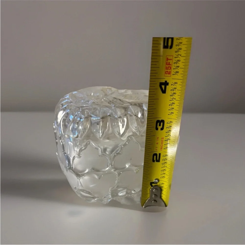Vintage Hofbauer Byrdes Crystal Heart Dish Bird Etched Trinket Candy Box